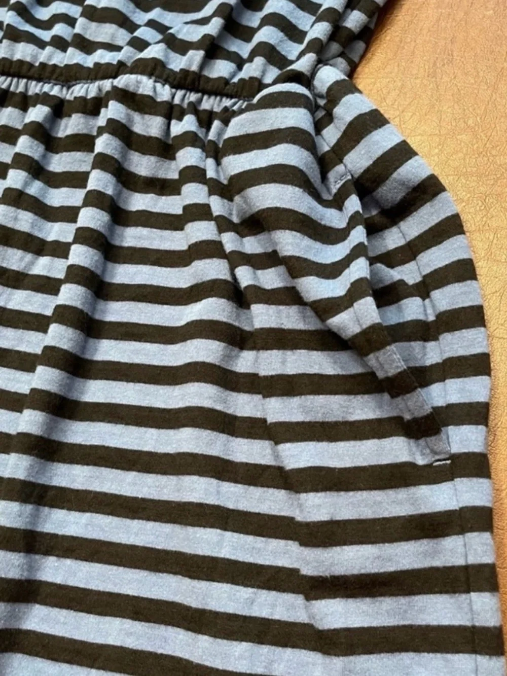 LOFT NWT Black Strip Blue Stretch Knit Sundress Cut-Out Back Tank Style Dress XS - Picture 5 of 12